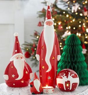 santa tea light holders by the contemporary home