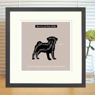 personalised chihuahua, pug and westie prints by designed