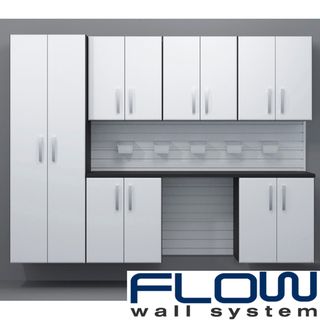 Flow Wall System 7 Piece White Cabinet Set Flow Wall Systems Garage Storage