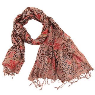 floral animal print scarf by charlotte's web