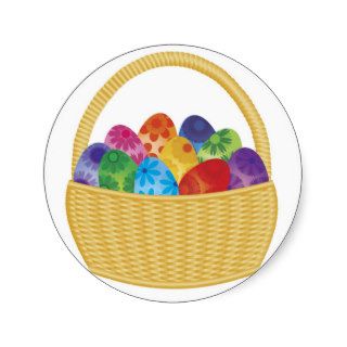 Colorful Easter Eggs in Basket Sticker