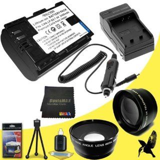 58mm Wide Angle + 2x Telephoto Lenses for Canon EOS 7D with Canon 55 250mm Lens + Halcyon LP E6 Battery and Charger for Canon EOS 7D Starter Bundle Electronics