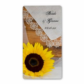 Sunflower and Lace Country Wedding Label