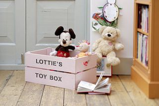 personalised crate   pink toybox by plantabox