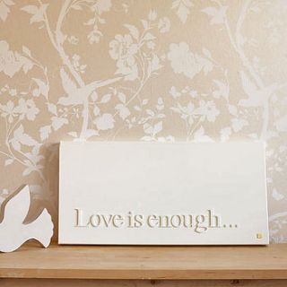 personalised 'love is enough' canvas by gorgeous graffiti