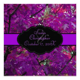 PixDezines Autumn Leaves/royal purple/DIY trim Invites