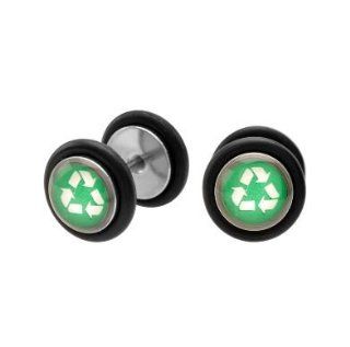 316L Surgical Steel   Recycle Fake Plugs Tapers   18g Stud Wire   Sold as a Pair Jewelry