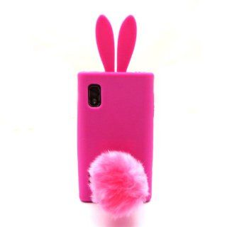 xhorizon Bunny Rabbit Fluff Tail + Hot Pink Silicone Soft Case Cover for LG Optimus L5 E610 E612 Cell Phones & Accessories