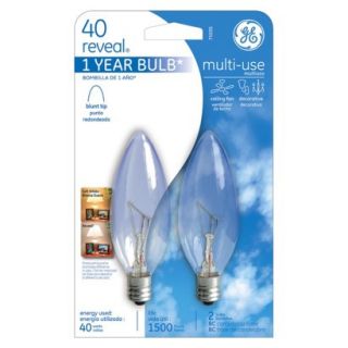 GE Reveal 40 Watt Blunt Tip Multi Use Light Bulb