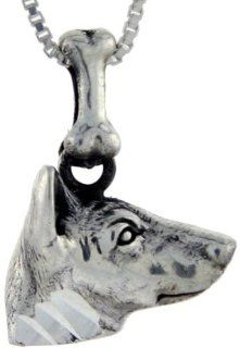 Sterling Silver Basenji Dog Pendant  Jewelry