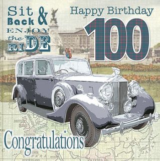 travel in style age 100 birthday card by cavania