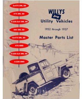1952 1955 1956 1957 Jeep Utility Parts Numbers List Guide Catalog Interchange Automotive