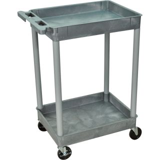 Luxor Tub Cart — 2-Shelf, Gray, 400-Lb. Capacity, Model# STC11-G  Utility Carts