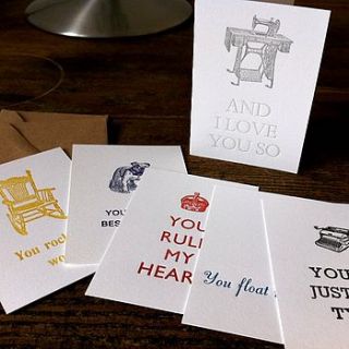 mini letterpress card set by little red press