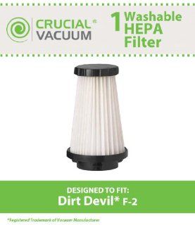 Dirt Devil F2 Washable Replacement HEPA Filter; Compare to Dirt Devil Part #3SFA11500X, 3 F5A115 00X, 2SFA115000, 42112, ; Designed & Engineered By Crucial Vacuum   Household Vacuum Filters Upright