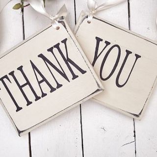 'thank you' vintage style wedding signs by potting shed designs