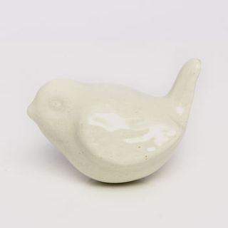 white ceramic dove drawer knob by trinca ferro