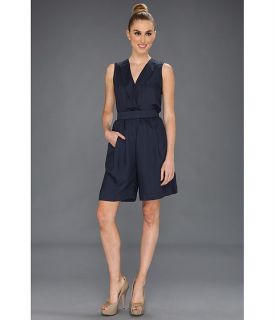 Halston Heritage S/L V Neck Romper w/ Belt