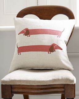 dachshund cushion by fenella smith