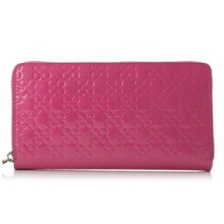 Coach Patent Leather Chelsea Embossed Signature Travel Organizer Wallet 46010 Hot Pink