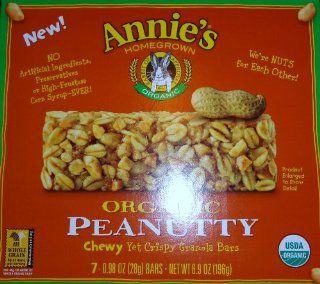 Annie's Homegrown Organic Peanutty Granola Bars 7 0.98 (2 boxes)  Granola And Trail Mix Bars  Grocery & Gourmet Food