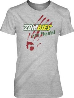 Women's Zombies Eat Flesh T Shirt Funny Parody Shirt Zombie Tee for Women