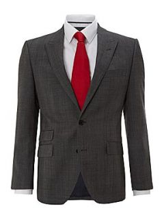 New & Lingwood Montague peak suit jacket with ticket pocket Grey