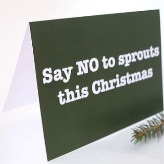 say no to sprout christmas card by edamay