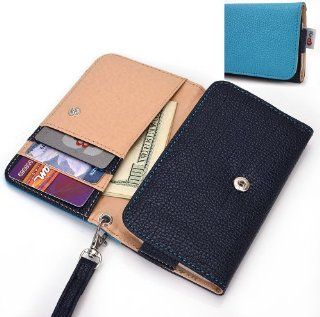 Sky Blue   Dark Blue Wristlet Wallet with Detachable Strap, Coin Zipper Pocket and Credit Card Holder [Metro Series] for Samsung Galaxy Proclaim S720C Toys & Games