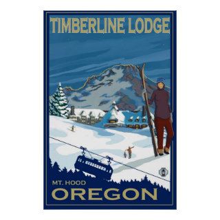Mount Hood, Oregon Ski Poster   Timberline Lodge