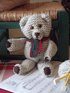 teddy bear starter knitting kit by the little knit kit company