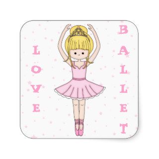 Pretty Little Cartoon Ballerina Girl in Pink Sticker