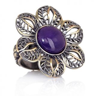 Statements by Amy Kahn Russell Purple Quartzite Bronze Floral Ring