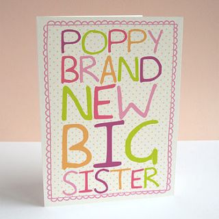 'brand new big sister' card by sarah catherine designs