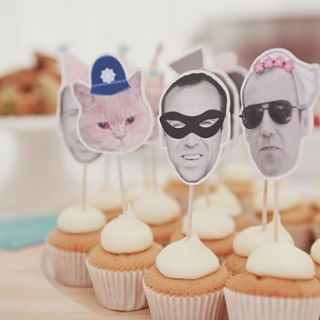 personalised novelty wedding cupcake toppers by happi yumi