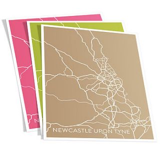 abstract road map centred on newcastle by paperpaper