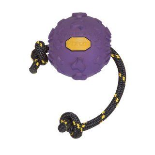 Vibram K9 Ball with Rope Dog Toy, 4 Inch, Loganberry 