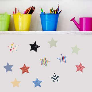 'fabric star' vinyl wall stickers by oakdene designs