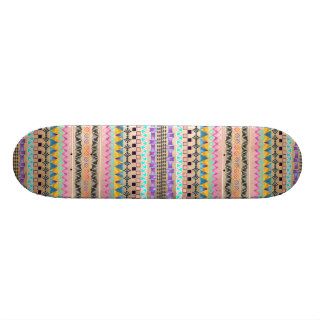Andes Abstract Aztec Pattern tie dye Ikat Skate Board