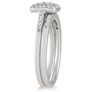 Szul Jewelry 10K White Gold Round Cut Diamond Bridal Ring Set