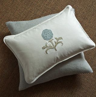 artichoke cloud embroidered linen cushion by sibona