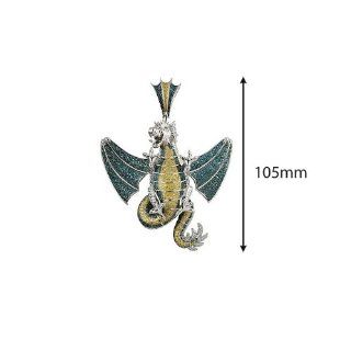 8.00 Carat Color diamond Dragon Hip Hop Large pendant in 10k White gold Jewelry