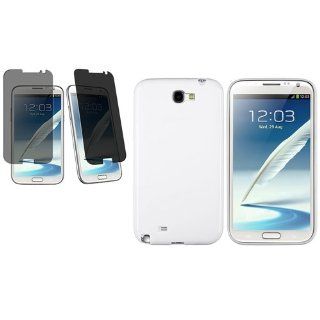 CommonByte For Samsung Galaxy Note 2 N7100 WhiteTPU Thin Cover Case+Privacy Protector Cell Phones & Accessories