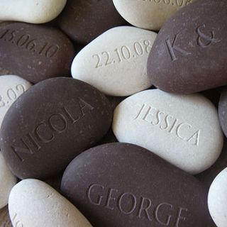 wedding gift pebbles by letterfest engraving