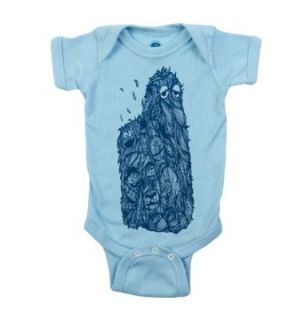 Sesame Street   Hairy Street Baby 24 month Light Blue Onesie Movie And Tv Fan T Shirts Clothing