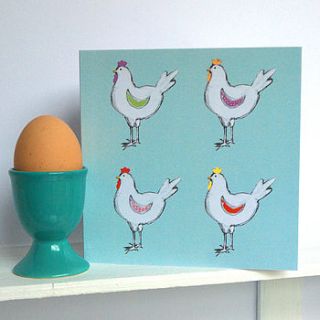 pack of chicken cards by striped paint design