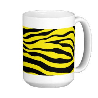 Canary Yellow Zebra Animal Print Mugs