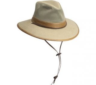 DPC Outdoor Design Men's Twill Mesh W/Leather Trim Hat at  Mens Clothing store