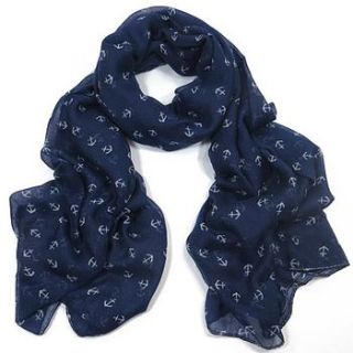 soft touch anchor print scarf by molly & pearl