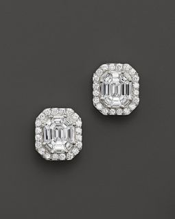 Certified Fancy Cut Diamond Stud Earrings in 14K White Gold, 1.50 ct. t.w.'s